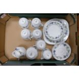 Royal Doulton Burgundy Patterned 21 piece tea set