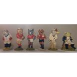 Beswick The Football Felines Collection & Sporting Characters Kitcat , Fly Fishing & Out for a Duck,