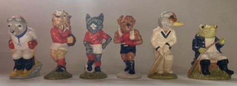 Beswick The Football Felines Collection & Sporting Characters Kitcat , Fly Fishing & Out for a Duck,