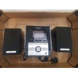 Technika small CD player and Speakers. (1 Tray)