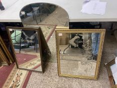 A group of 3 decorative wall mirrors, size of largest 91cm x 56cm (3).
