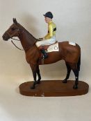 Beswick 'Arkle Pat Taffee' Jockey figure on wooden plinth base a/f (all legs reglued, head
