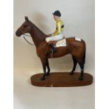 Beswick 'Arkle Pat Taffee' Jockey figure on wooden plinth base a/f (all legs reglued, head