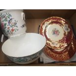 Wedgwood 'Babylon' fruit bowl, Aynsley 'Pembroke' planter, Aynsley Cabinet Plate and Royal Worcester