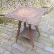 19th century Anglo-Indian/Burmese hand carved lamp table.