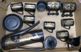 Portmerion Phoenix mid Century coffee set and tankards