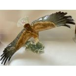 Large Hutschenreuther Ceramic Eagle Figure, wingspan approx 63cm, one feather tip re-glued and