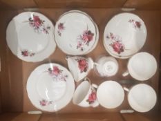 Royal Stafford 'Honey Bunch' pattern 18pc tea set consisting of 6 trio's (1 tray).