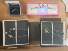 Costume jewellery items to include Waterford crystal and Sterling silver boxed necklaces x 2,