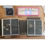 Costume jewellery items to include Waterford crystal and Sterling silver boxed necklaces x 2,