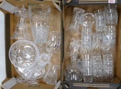 A large collection of quality cut glass crystal items including bowls, trays, tumblers, vases