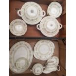 Minton Broadlands pattern Tea and dinner ware items to include 2 Lidded Tureens, 12 Cereal Bowls,