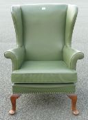 Leather Effect Vintage Green Armchair
