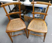Two Wicker Seated Dining Chairs(2)