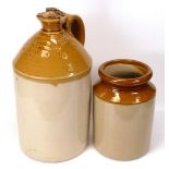 Large Ryle & Burgess Northwich Advertising Flagon & similar smaller item(2)