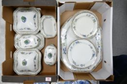 Copeland Spode Early Floral decorated Dinner ware to include Tureens, Sauce Boats, large platter &