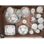 Royal Doulton teaware, H2808 pattern to include 12 trios, milk sugar and 2 cake plates (1 Tray)