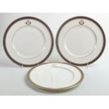 De Lamerie Fine Bone China, heavily gilded Special Commission dinner plates , specially made high