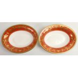 De Lamerie Fine Bone China Burnt Orange Oval Open Veg Bowls , specially made high end quality