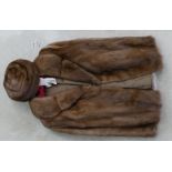 James Smith furriers Hanley mink jacket and matching hat. Approx size 10/12