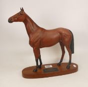 Beswick Connoisseur Racehorse Red Rum on wood base