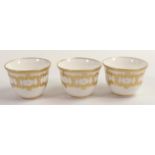 De Lamerie Fine Bone China heavily gilded Tea Bowls, specially made high end quality item, Made in