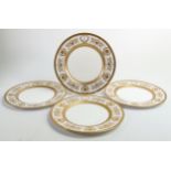 De Lamerie Fine Bone China, heavily gilded Emperor Pattern dinner plates , specially made high end