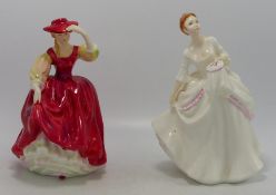 Royal Doulton Lady Figures Buttercup Hn2389 & Carol Hn2961(2)