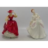 Royal Doulton Lady Figures Buttercup Hn2389 & Carol Hn2961(2)