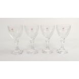 Boxed Aga for De Lamerie Fine Bone China heavy Undecorated Red Wine Glasses, height 16cm (4)