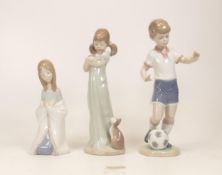 LLadro figurines to include Don't forget me, Virgin Mary and Soccer practice (3)