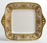 De Lamerie Fine Bone China Gold on White Handled Sandwich Plate , specially made high end quality