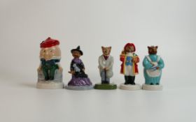Wade Catkins figures of City Gent, Cook, Town Crier, Witch and Humpty Dumpty. All boxed (5)