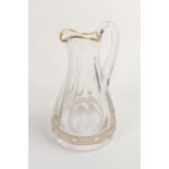 De Lamerie Fine Bone China heavily gilded Glass Crystal jug, specially made high end quality item,