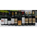 A collection of vintage wines to include 1996 Infinitus Cabernet Sauvignon, 1990 Chateau Pitres