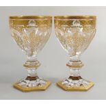 De Lamerie Fine Bone China heavily gilded Glass Crystal Goblets , specially made high end quality