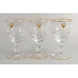 De Lamerie Fine Bone China heavily gilded Glass Crystal Bahrain Crest Patterned Wine Glasses ,