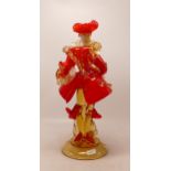 Large Ventian glass dancer figure. Height 34cm