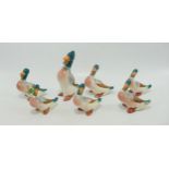 Beswick 919 A / B & C large, medium & small ducks (7)one restored