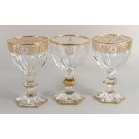 De Lamerie Fine Bone China heavily gilded Goblets all with Bahrain Motif , specially made high end