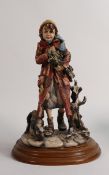 Capodemonte figurine of a lady collecting fire wood, Signed to base. Height 29.5cm