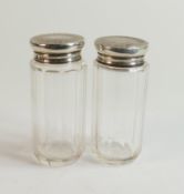 Two high quality hallmarked silver & faceted glass vanity bottles, weighable silver 32.2g. Both