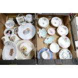 A mixed collection of items to include Minton Marlow patterned Bowls, Royal Crown Derby Pin