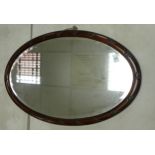 Large Oval Bevel Edged Wall Mirror, height 83cm