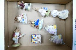 Bunnykins & Beatrix Potter Figures to include Tabatha Twitchit & Miss Moppet x 2 , Lady Mouse, Mr
