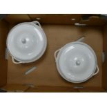 Wedgwood Signet Platinum patterned tureens (2)