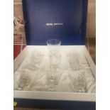 Boxed set of six Royal Crystal wine glasses