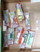 A collection of boxed Minix OO gauge model cars