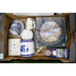A mixed collection of Wade items to include Ringtons storage jars, heritage plates, water jugs etc