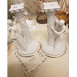 A pair of Franklin Mint Romeo and Juliet candlesticks, with certificate